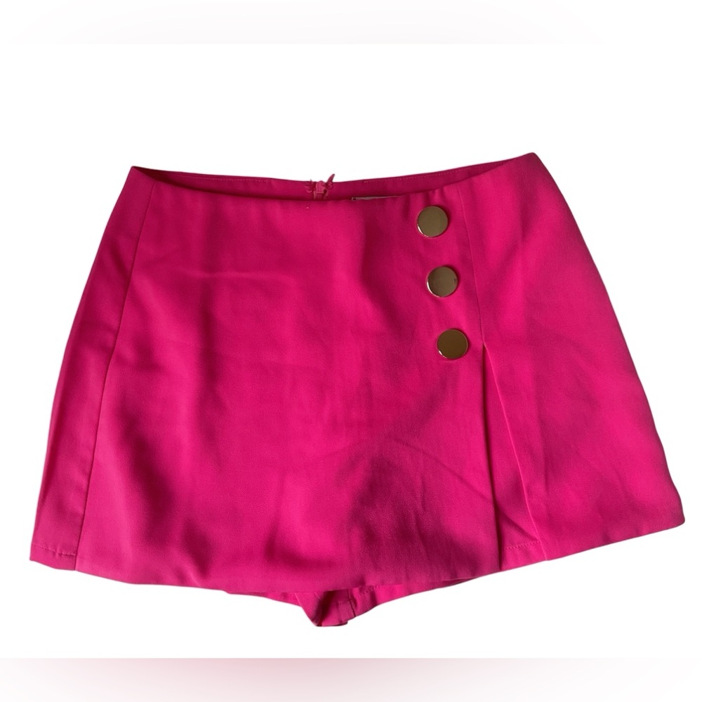 L Love Women’s Bright Pink Mini Skort Small